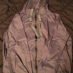 Gray Hoodie Drawstring Light Windbreaker